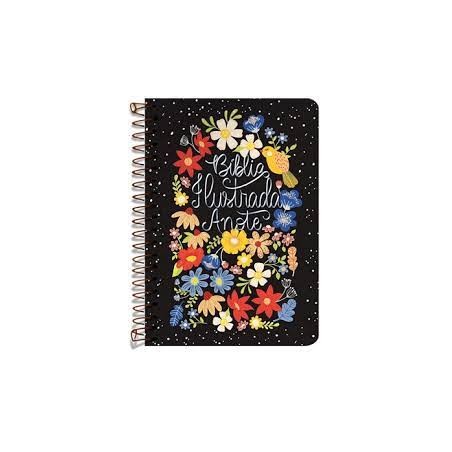 Bíblia Ilustrada Anote NVT Capa dura espiral "Flores para você"
